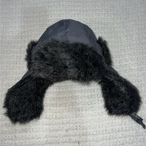 Women's Black Fur-Lined Winter Hat